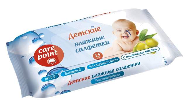 Детские влажные салфетки с оливковым маслом
